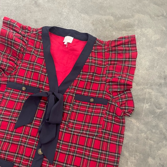 Entro size M Red and Navy Blue Dress - Picture 2 of 6